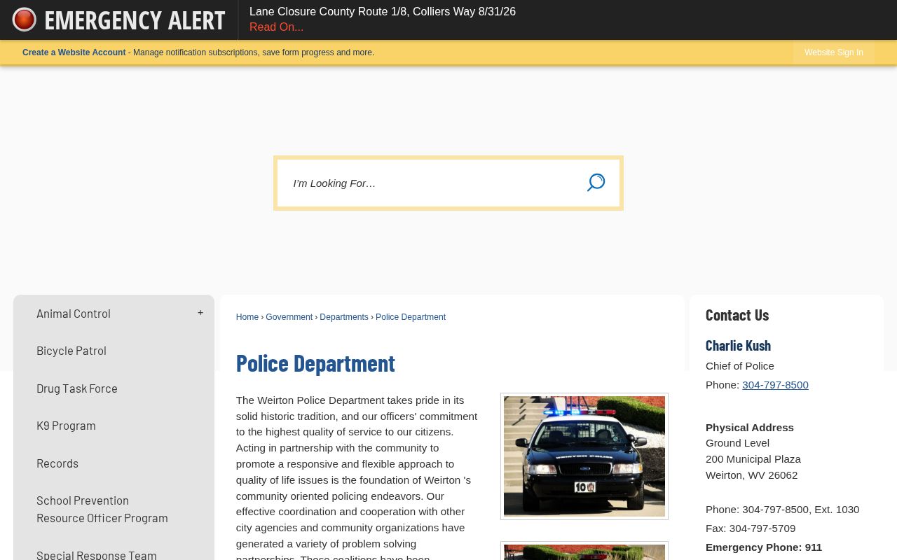 Hancock County Weirton Police Department source for arrest record routing